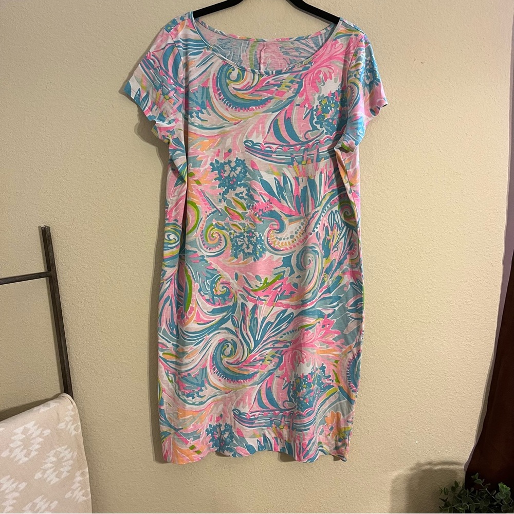 Lilly Pulitzer Pink, Blue & Green Paisley Mini Dress